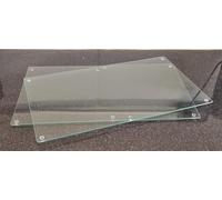 Biznest 52X30Cm Universal Hob Cover Plates Clear Set of 2 for All Types of Cookers Tempered Glass Worktop 4Mm