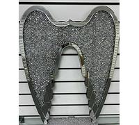 Biznest 60 X 80Cm Bling Crushed Diamond Crystal Stunning Shiny Wall Hanging Angel Wings