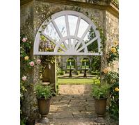 Biznest 66X37Cm White Half Circle Palladian Arch Window Style Mirror Elegant Addition To Your Home- Best Gift