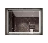 Biznest 70X50 Cm Double Led Rectangle Lighted Bathroom Wall Mirror 3 Color Light Touch Switch With Fog Pad (70x50 Cm Rectangle Style L8038)