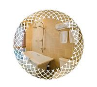 Biznest 70X50 Cm Led Oval Lighted Bathroom Wall Mirror 3 Color Light Touch Switch With Fog Pad (60x60 Cm Round Geometric Style L8043)