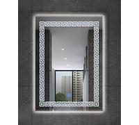 Biznest 70X50 Cm Led Rectangle Zig Zag Lighted Bathroom Wall Mirror 3 Color Light Touch Fog Pad (70X50 Cm Rectangle Zig Zag L026)
