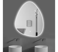 Biznest 70x50 Cm LED Tear Drop Lighted Bathroom Wall Mirror 3 Color Light Touch Switch with Fog Pad (70x50 Cm Tear Drop L8040)