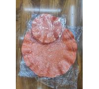 Biznest 8Pcs Set Round Wavy Rattan 4X Placemats 4X Coasters Dining Table Orange 38Cm