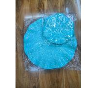 Biznest 8Pcs Set Round Wavy Rattan 4x Placemats & 4x Coasters Durable Dining Table Linen Stylish Home Decor 38Cm (SKY BLUE)