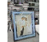 Biznest 8X10" Led Crushed Diamond Mirrored Crystal Photo Picture Photograph Frame Silver The World'S Largest Picture Frame Collection Of Biznest Store