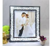 Biznest 8X10" Led Crushed Diamond Mirrored Crystal Picture Photograph Frame Silver The World's Largest Collection Of Biznest Store