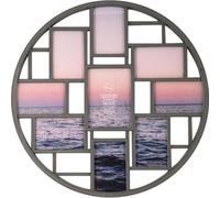 Biznest 9 Picture Round Multi Aperture Photo Frame Holds 6X4 / 5X7 Inch Grey