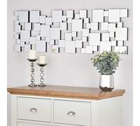 Biznest Accent Reflective Squares Wall Mirror Rectangular Decor Mirror Gift 120Cm X 39Cm