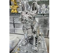Biznest American Bully Sculpture Gold & Silver Bull Dog Ceramic Shelf Sitter Ornaments Home Décor (Silver Style 1)