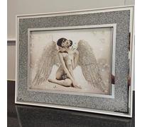 Biznest Angel Modern Glitter Liquid Art Crush Frame 55X45Cm Wall Hanging