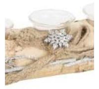 Biznest Antique Woodland Tea Light Holder 3 Candle Holders On Wood Base Perfact Gift