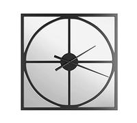 Biznest Apartment Square Mirror 50Cm Clock Black, Home Decorative, Living Room, Bedroom Room, Eye-Catching Design