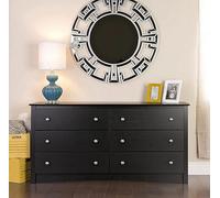 Biznest Apollo Statement Mirror Silver Stylish Circular Round Modern Living Room Bedroom Wall 76Cm Home Décor