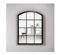 Biznest Arch Window Style Modern Looks Grid Large Wall Mount Mirror Black Frame Of Plastic Back Vertical Hanging With Aesthetic Touch Art Decoration Piece 76 x 50 Cm