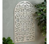 Biznest Arched Design Metal Wall Hanging Screen Neutral Indoor and Outdoor Decorative Garden Panel for Patio or Living Rooms Vertical Display Art 120x60Cm