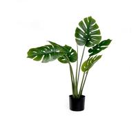 Biznest Artificial Banana Faux Leaf Plant Tropical Rich Foliage Green Sturdy And Long Lasting Houseplant Durable Plastic Enhances Floral Arrangements Home Decor 90 Cm Tall