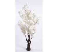 Biznest Artificial Beige Cherry Blossom Tree Faux House Plant Realistic Branches Indoor Decorative Trunk Base 120X15Cm