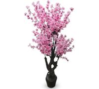 Biznest Artificial Cherry Blossom Tree Indoor Potted Base Realistic Faux Plant Indoor Home Decor Display Spring Flower 120Cm (LIGHT PINK)