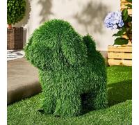 Biznest Artificial Grass Garden Statue Cute Dog Puppy And Bear Design Indoor, Outdoor & Patio Decorative Green Realistic Sculpture 45 Cm Tall Weather + UV Resistant Material Frost Proof (DOG)