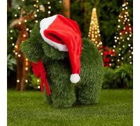 Biznest Artificial Green Grass Christmas Dog Design Ornament Large Outdoor Indoor Garden Animal Figurine Weather + Uv Resistant Decor 45Cm