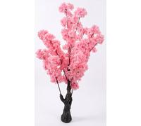 Biznest Artificial Pink Cherry Blossom Tree Faux Houseplant Realistic Branches Indoor Decorative Trunk Base 120X15Cm