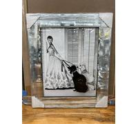 Biznest AUDREY HEPBURN POODLES Picture Liquid 3D Wall Decor Glitter Wall Art Mirrored Frame Home Decoration Bedroom Living Room 55x55cm B-IC005