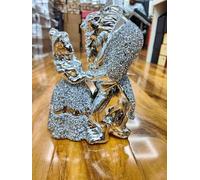 Biznest Beautiful Crushed Diamond Large Beauty And The Beast Silver Ceramic Ornament