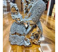 Biznest Beautiful Crushed Diamond Large Beauty And The Beast Silver Ceramic Ornament