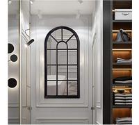 Biznest Black Arched Window Style Wall Mirror