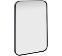 Biznest Black Curved Metal Mirror Aluminium Frame Wall Mounted Mirror Bathroom Living Room A Must Have Mirror Home Decor (40x60cm)