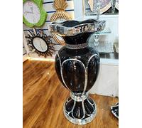 Biznest Black & Silver Floor Vase Large 40X60Cm Sparkly Silver Mirrored Floor Vase Style 07