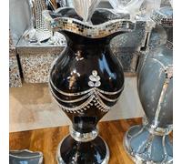 Biznest Black & Silver Floor Vase Large 40X60Cm Sparkly Silver Mirrored Floor Vase Style 08
