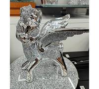Biznest Bling Crushed Diamond Silver Bambi With Angel Wings Ceramic Sparkly Shelf Sitter Ornament
