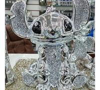 Biznest Bling Crushed Diamond Silver Stitch Ceramic Sparkly Shelf Sitter Ornament