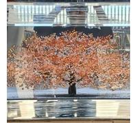 Biznest Blossom Tree Picture 3D Glitter Liquid Art Mirrored Frame Wall Art 85X45Cm (Orange)