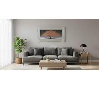 Biznest Blossom Tree Picture 3D Glitter Liquid Art Mirrored Frame Wall Art 85x45cm (Orange)