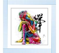 Biznest Buddha Picture Liquid 3D Wall Decor Glitter Wall Art Mirrored Frame 55X55Cm B-Md012