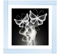 Biznest Butterfly Swarm Picture Liquid 3D Wall Decor Glitter Wall Art Mirrored Frame 55X55Cm Ftst440