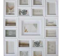 Biznest Cannes Ridged 21 Aperture Frame White 99 X 71.1Cm Elegant Photo Display Frame For Home Or Office Décor