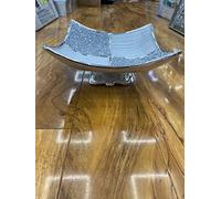 Biznest Ceramic Crushed Diamond Crystal Grey Silver Bling Fruit Bowl Silver Kitchen New Design Home Decoration