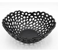 Biznest Ceramic Fruit Bowl Net Style Kitchen Dinning Table Ornament Home Décor Gift Storage 28x26x13Cm (Black)