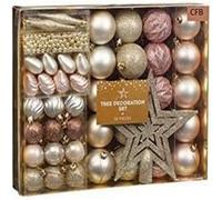 Biznest Christmas Baubles Tree Decoration Set 50Pc Ornaments Rose Gold