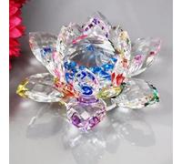 Biznest Clear Crystal Lotus Flower Ornament Large Home Decor Free P&p Multi Colour