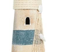 Biznest Coastal Décor Woodwash Lighthouse Ornament Rustic Vibe 54.5 X 16Cm Charming Beach-Inspired Home Décor Piece