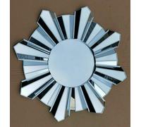Biznest Contemporary 65Cm Hanging Mirror Sunburst Home Decor Round Wall Mounted Silver
