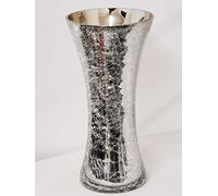 Biznest Crackle Vase Silver Tabletop Vases For Home Decorations Centrepiece For Party Event Home Décor