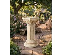 Biznest Cream Roman Pillar Short/wide Pedestal Stand Gr olumn Style 2 Plastic Figurine Base Sculpture Home Garden Déco Display