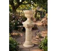 Biznest Cream Roman Pillar Shortwide Pedestal Stand Gr olumn Style 2 Plastic Bowl Figurine Base Sculpture Home Garden Déco Set