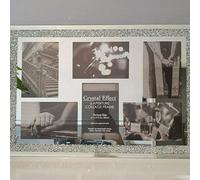 Biznest Crushed Crystals Photo Frame Silver Mirrored Crushed Jewel Crystal Diamante Picture Frame (6 Picture Frame)